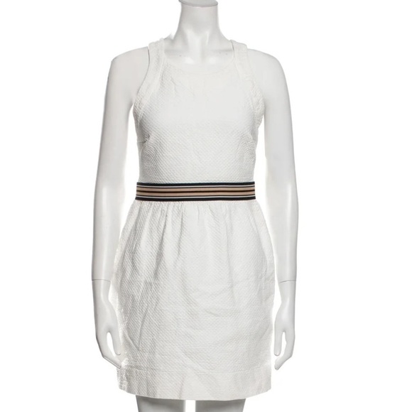 SANDRO‎ Square Neckline Mini Dress in White Size 3 or Large - Picture 1 of 6